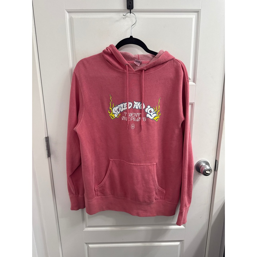 Twenty One Pilots Scaled and Icy Hoodie Pink Band Sweatshirt Graphic Women Med